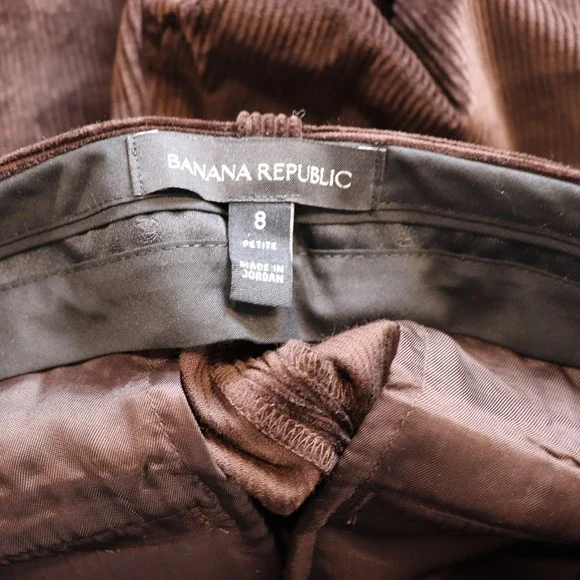 BANANA REPUBLIC Brown Corduroy Wide Leg Trousers 8 Petite - Picture 5 of 11